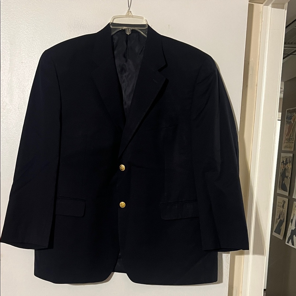 Ralph Lauren men’s black 100% wool gabardine sport coat